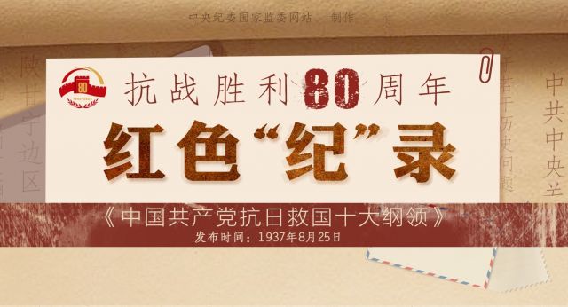 抗战胜利80周年·红色“纪”录丨《中国共产党抗日救国十大纲领》