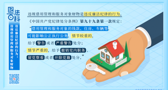 纪法百科丨违反廉洁纪律的行为：违规借用管理和服务对象财物