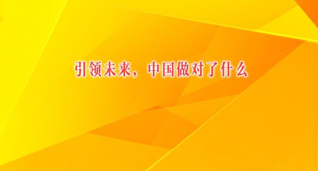 引领未来，中国做对了什么
