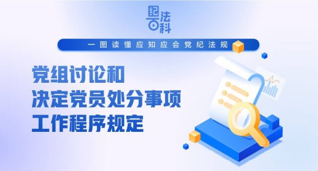 纪法百科·一图读懂应知应会党纪法规丨党组讨论和决定党员处分事项工作程序规定